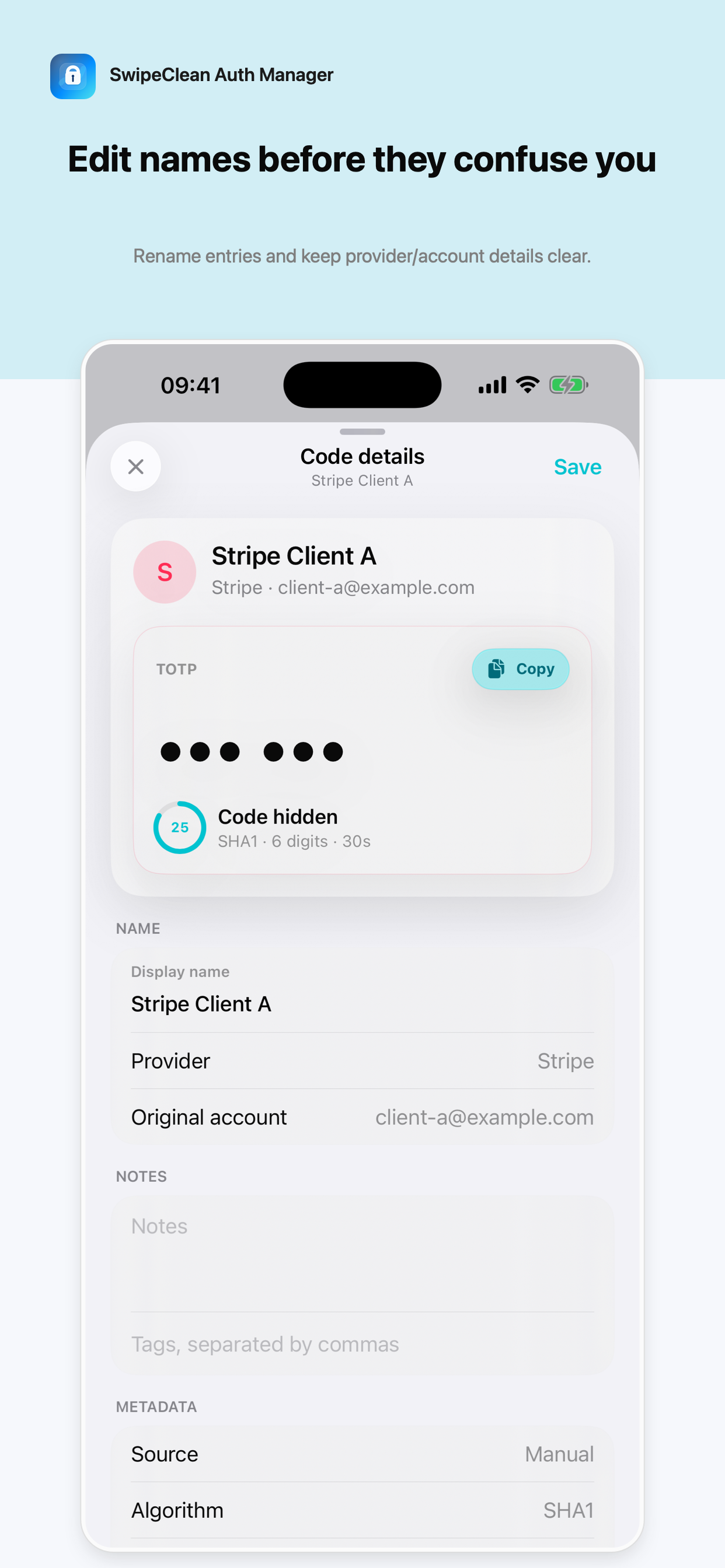 SwipeClean Auth Manager code details screenshot